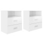 vidaXL Mesitas de noche 2 unidades blanco brillante 50x32x60 cm vidaXL Mesitas de noche 2 unidades blanco brillante 50x32x60 cm
