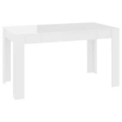vidaXL Mesa de comedor madera ingeniería blanco brillo 140x74,5x76 cm