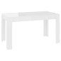 vidaXL Mesa de comedor madera ingeniería blanco brillo 140x74,5x76 cm