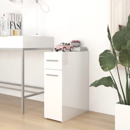 vidaXL Armario boticario madera ingeniería blanco brillo 20x45,5x60 cm