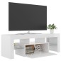 vidaXL Mueble de TV con luces LED blanco brillante 120x35x40 cm