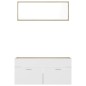 vidaXL Set de muebles de baño 2 pzas madera contrachapada blanco roble