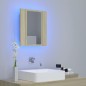 vidaXL Armario espejo de baño LED acrílico roble Sonoma 40x12x45 cm vidaXL Armario espejo de baño LED acrílico roble Sonoma 40x12x45 cm