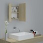 vidaXL Armario espejo de baño LED acrílico roble Sonoma 40x12x45 cm vidaXL Armario espejo de baño LED acrílico roble Sonoma 40x12x45 cm