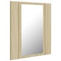 vidaXL Armario espejo de baño LED acrílico roble Sonoma 40x12x45 cm vidaXL Armario espejo de baño LED acrílico roble Sonoma 40x12x45 cm