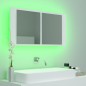 vidaXL Armario espejo de baño con luz LED acrílico blanco 90x12x45 cm