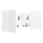 vidaXL Armario espejo de baño con luz LED acrílico blanco 90x12x45 cm
