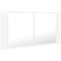 vidaXL Armario espejo de baño con luz LED acrílico blanco 90x12x45 cm