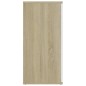 vidaXL Aparador madera contrachapada blanco y roble Sonoma 80x36x75 cm