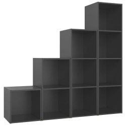 vidaXL Muebles de salón 4 piezas madera de ingeniería gris