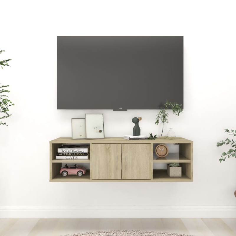 vidaXL Estantería pared madera contrachapada roble Sonoma 102x30x29 cm vidaXL Estantería pared madera contrachapada roble Sonoma 102x30x29 cm