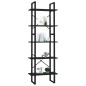 vidaXL Estantería de 5 niveles madera de ingeniería negra 60x30x175 cm vidaXL Estantería de 5 niveles madera de ingeniería negra 60x30x175 cm