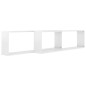 vidaXL Estante cubo pared 2uds contrachapado blanco brillo 100x15x30cm