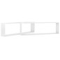 vidaXL Estante cubo pared 2uds contrachapado blanco brillo 100x15x30cm