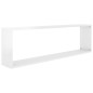 vidaXL Estante cubo pared 2uds contrachapado blanco brillo 100x15x30cm