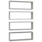 vidaXL Estante de pared 4 uds contrachapado gris hormigón 80x15x26,5cm vidaXL Estante de pared 4 uds contrachapado gris hormigón 80x15x26,5cm