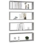 vidaXL Estante de pared 4 uds contrachapado gris hormigón 80x15x26,5cm vidaXL Estante de pared 4 uds contrachapado gris hormigón 80x15x26,5cm