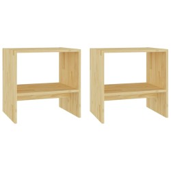 vidaXL Mesitas de noche 2 uds madera maciza de pino 40x30,5x40 cm