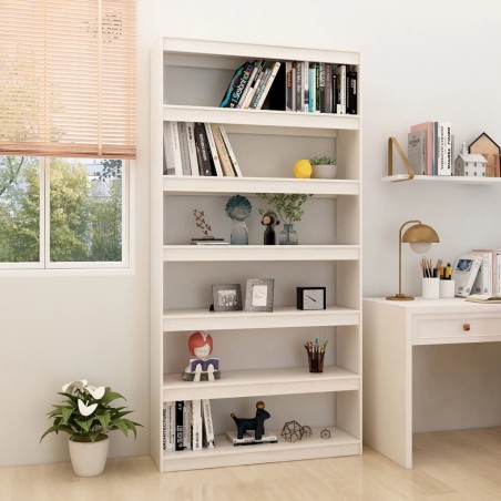 vidaXL Estantería divisor de espacios madera pino blanco 100x30x200 cm