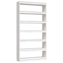 vidaXL Estantería divisor de espacios madera pino blanco 100x30x200 cm