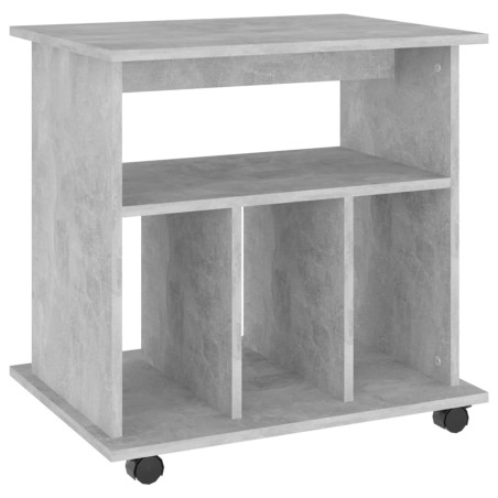 vidaXL Armario ruedas madera contrachapada gris hormigón 60x45x60 cm