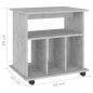 vidaXL Armario ruedas madera contrachapada gris hormigón 60x45x60 cm vidaXL Armario ruedas madera contrachapada gris hormigón 60x45x60 cm
