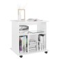 vidaXL Armario ruedas madera contrachapada blanco brillante 60x45x60cm vidaXL Armario ruedas madera contrachapada blanco brillante 60x45x60cm