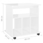 vidaXL Armario ruedas madera contrachapada blanco brillante 60x45x60cm vidaXL Armario ruedas madera contrachapada blanco brillante 60x45x60cm