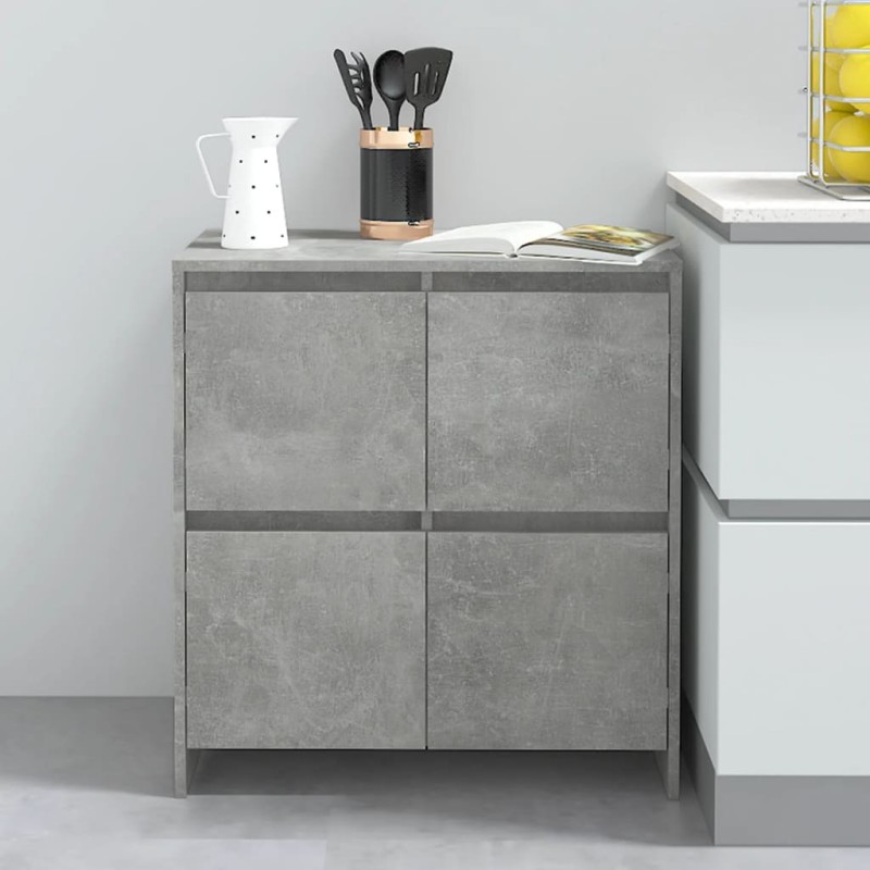 vidaXL Aparador de madera contrachapada gris hormigón 70x41x75 cm vidaXL Aparador de madera contrachapada gris hormigón 70x41x75 cm