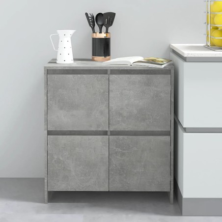 vidaXL Aparador de madera contrachapada gris hormigón 70x41x75 cm