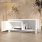 vidaXL Mueble para TV de madera contrachapada blanco 90x35x40 cm