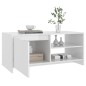vidaXL Mesa de centro madera contrachapada blanco brillo 102x50x45 cm vidaXL Mesa de centro madera contrachapada blanco brillo 102x50x45 cm