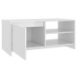 vidaXL Mesa de centro madera contrachapada blanco brillo 102x50x45 cm vidaXL Mesa de centro madera contrachapada blanco brillo 102x50x45 cm