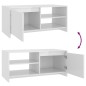vidaXL Mesa de centro madera contrachapada blanco brillo 102x50x45 cm vidaXL Mesa de centro madera contrachapada blanco brillo 102x50x45 cm