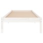 vidaXL Estructura de cama individual madera maciza blanco 90x190 cm