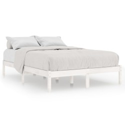 vidaXL Estructura de cama madera maciza blanco 120x190 cm