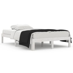 vidaXL Estructura de cama madera maciza pequeña doble blanca 120x190cm