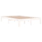 vidaXL Estructura de cama madera maciza pequeña doble blanca 120x190cm