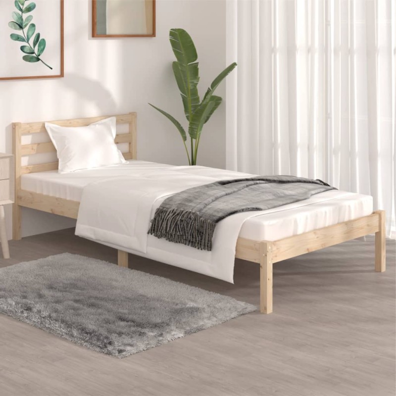 vidaXL Estructura de cama madera maciza de pino 90x190 cm vidaXL Estructura de cama madera maciza de pino 90x190 cm