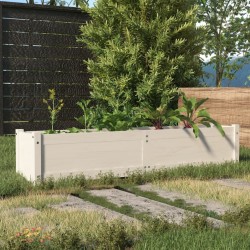 vidaXL Arriate de madera maciza de pino blanco 150x31x31 cm