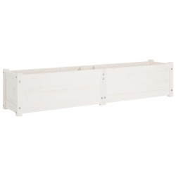 vidaXL Arriate de madera maciza de pino blanco 150x31x31 cm