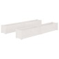 vidaXL Jardineras de madera maciza de pino blanca 2 uds 200x31x31 cm vidaXL Jardineras de madera maciza de pino blanca 2 uds 200x31x31 cm