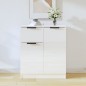vidaXL Aparador de madera contrachapada blanco brillante 60x30x70 cm vidaXL Aparador de madera contrachapada blanco brillante 60x30x70 cm