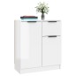 vidaXL Aparador de madera contrachapada blanco brillante 60x30x70 cm vidaXL Aparador de madera contrachapada blanco brillante 60x30x70 cm