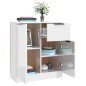 vidaXL Aparador de madera contrachapada blanco brillante 60x30x70 cm vidaXL Aparador de madera contrachapada blanco brillante 60x30x70 cm