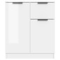 vidaXL Aparador de madera contrachapada blanco brillante 60x30x70 cm vidaXL Aparador de madera contrachapada blanco brillante 60x30x70 cm