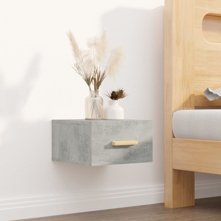 vidaXL Mesita de noche de pared color gris hormigón 35x35x20 cm