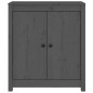 vidaXL Aparador de madera maciza de pino gris 70x35x80 cm