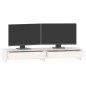 vidaXL Soporte de monitor madera maciza de pino blanco 100x27x15 cm vidaXL Soporte de monitor madera maciza de pino blanco 100x27x15 cm