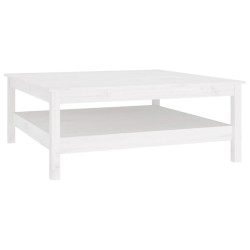 vidaXL Mesa de centro de madera maciza de pino blanco 100x100x40 cm